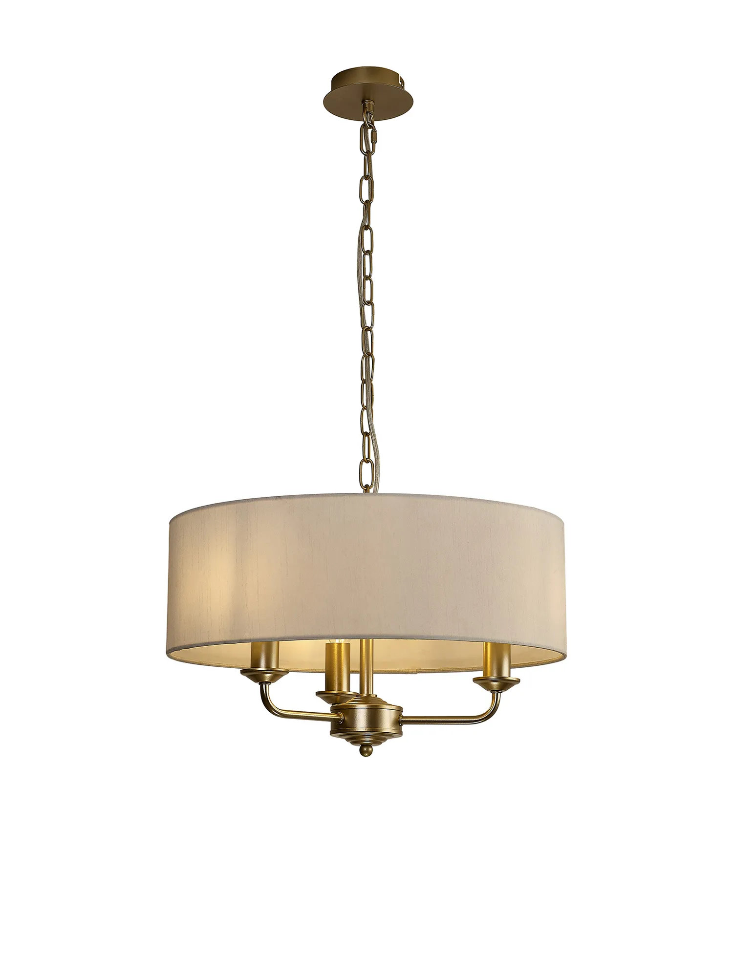 Banyan 45cm 3 Light Pendant Champagne Gold; White